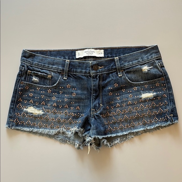 Abercrombie & Fitch Pants - Abercrombie & Fitch Jean Shorts Distressed‎ Metallic Embellishments Size 6 Y2K